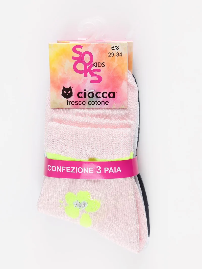 Calze corte da bambina in cotone - bianco