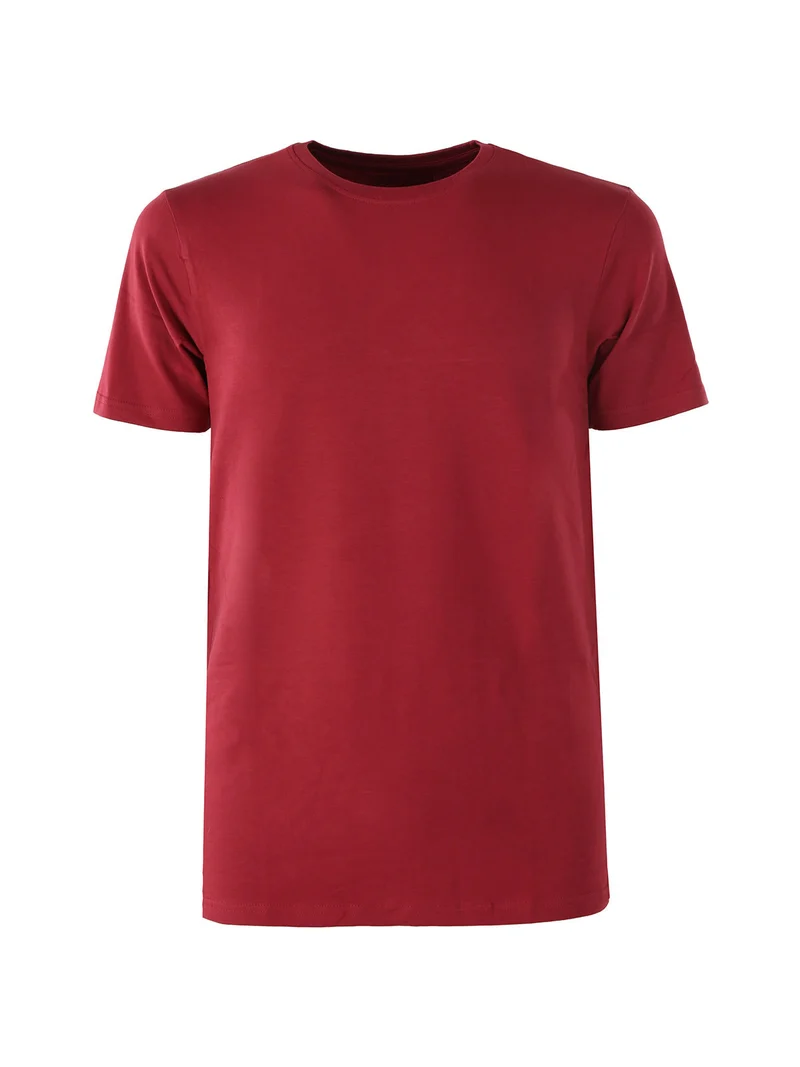 T-shirt intima da uomo in cotone bielastico - bordeaux