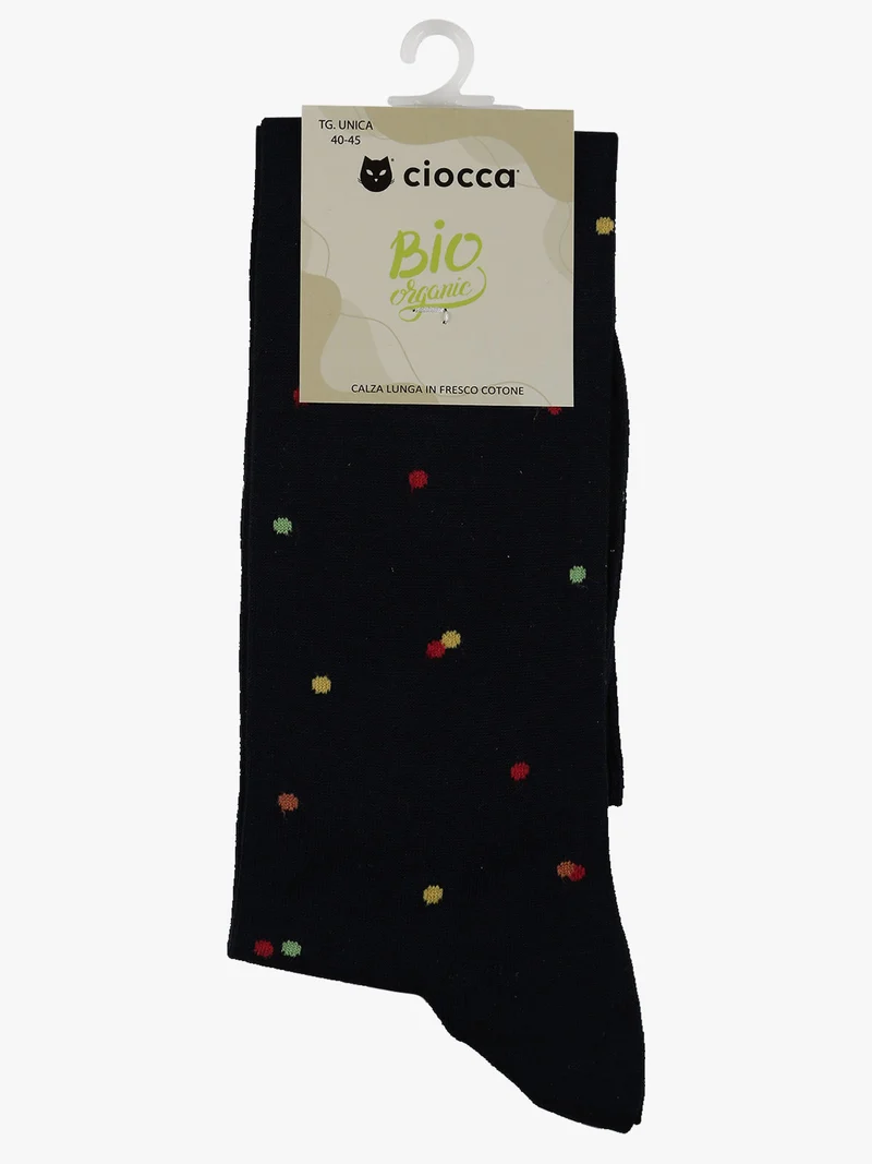 Calze lunghe da uomo in fresco cotone - blu scuro