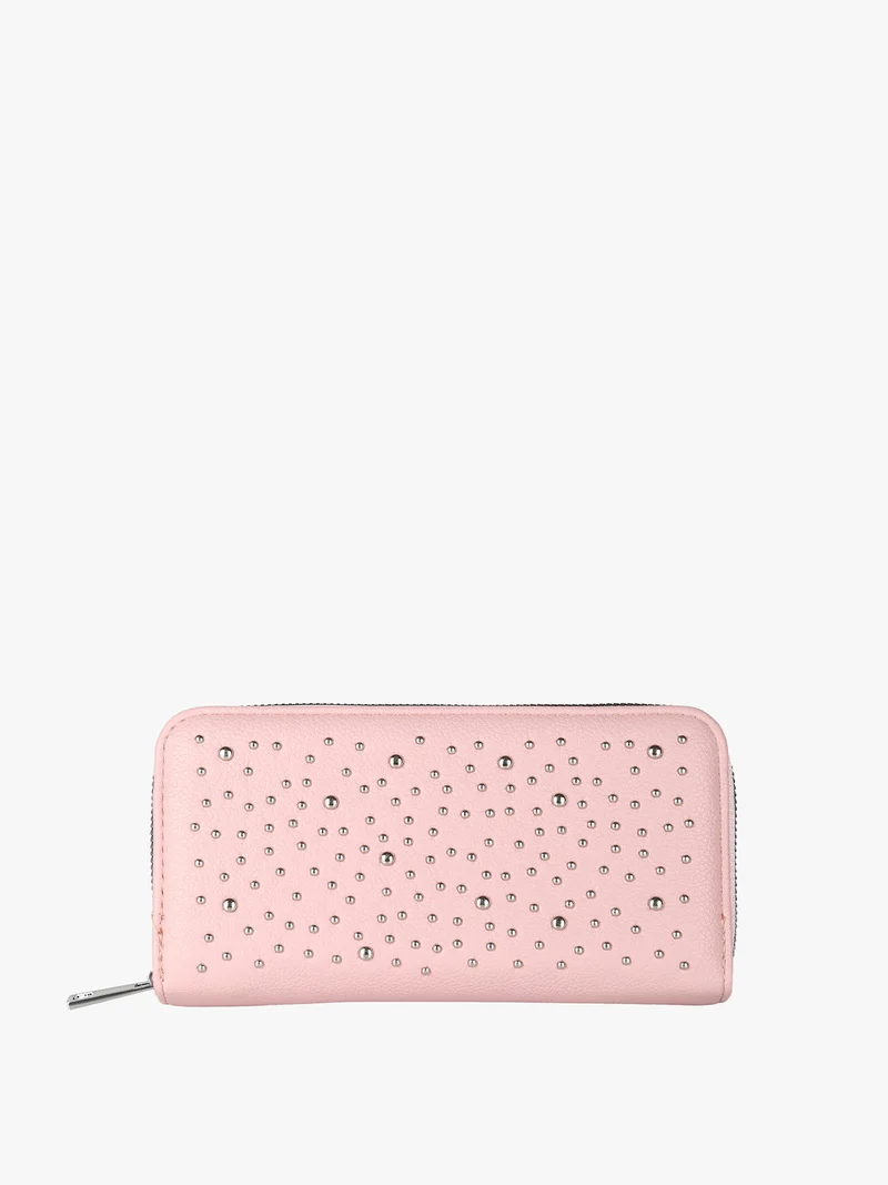 Portafoglio da donna con borchie - rosa