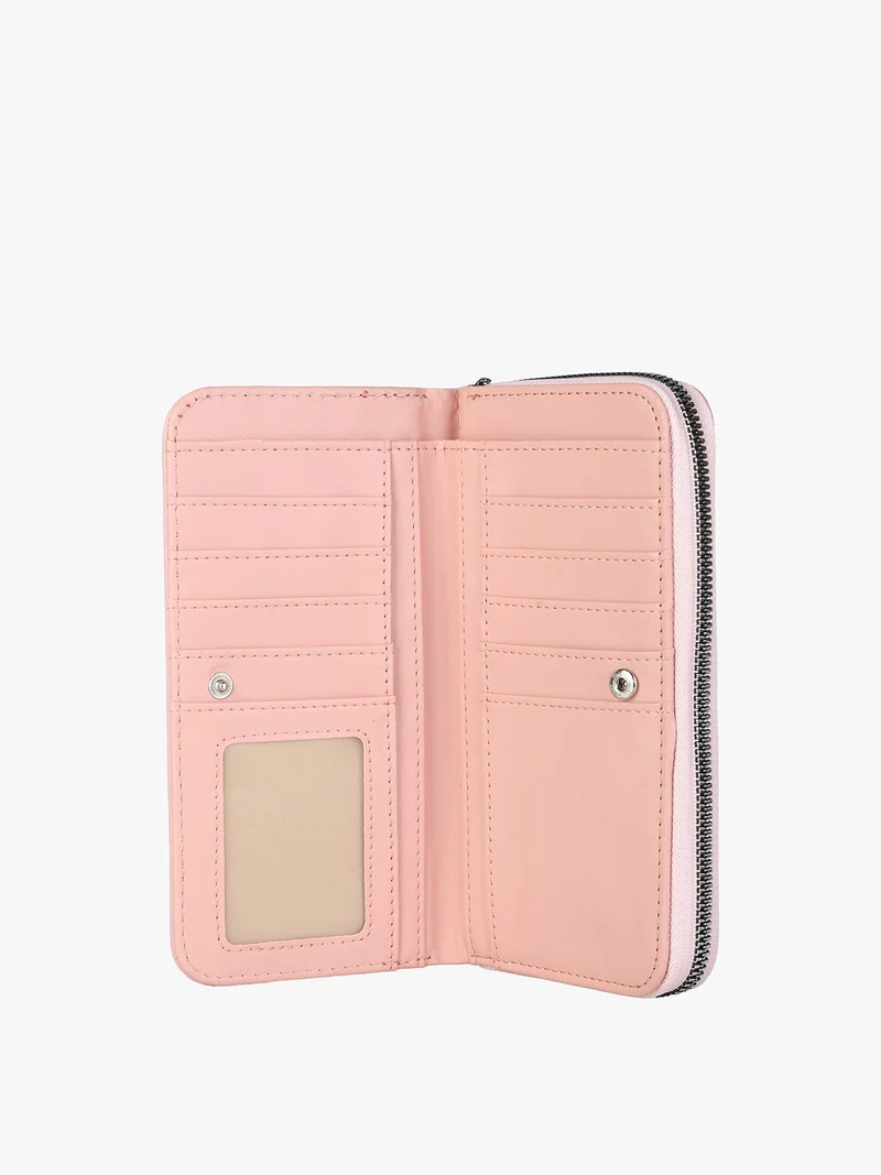 Portafoglio da donna con borchie - rosa