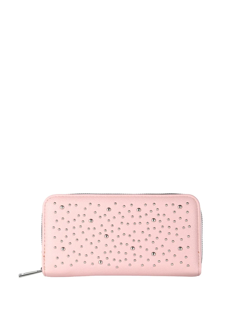 Portafoglio da donna con borchie - rosa