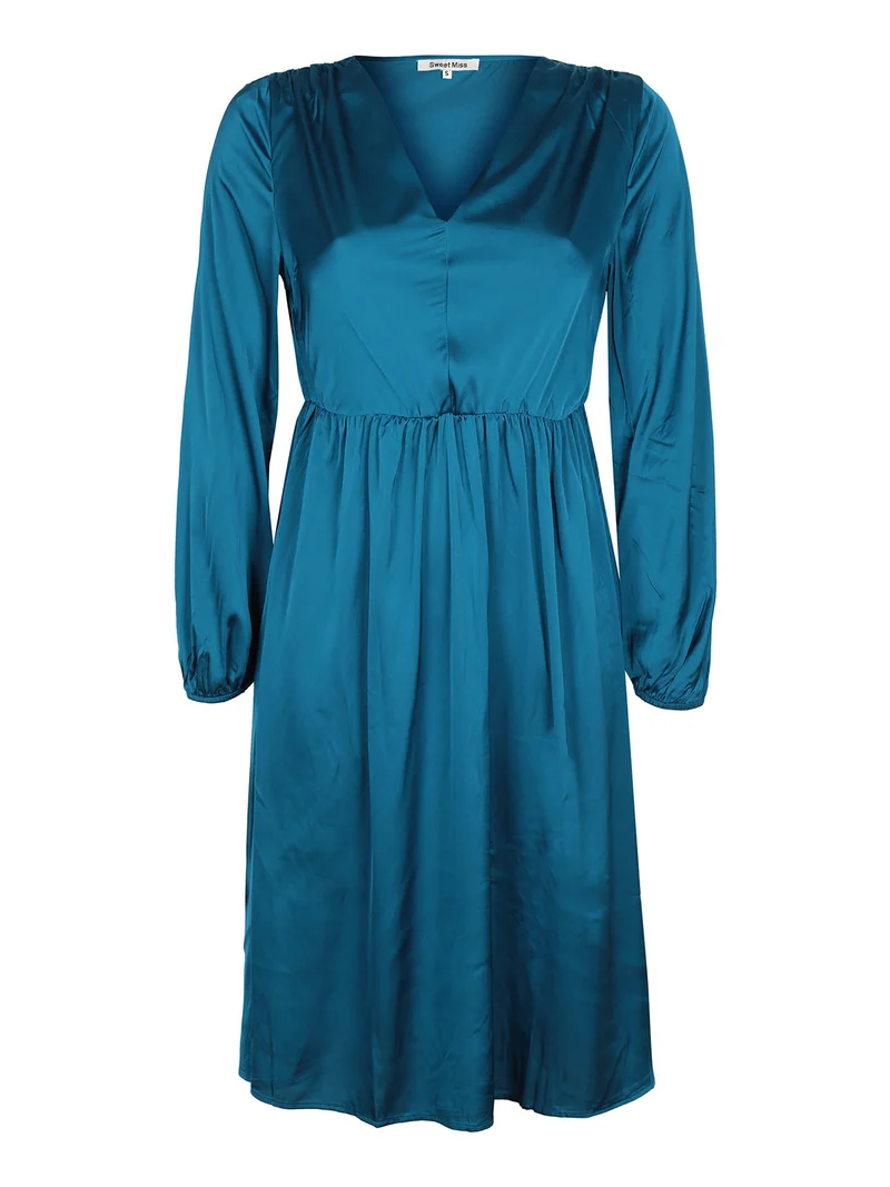Abito effetto seta da donna - blu