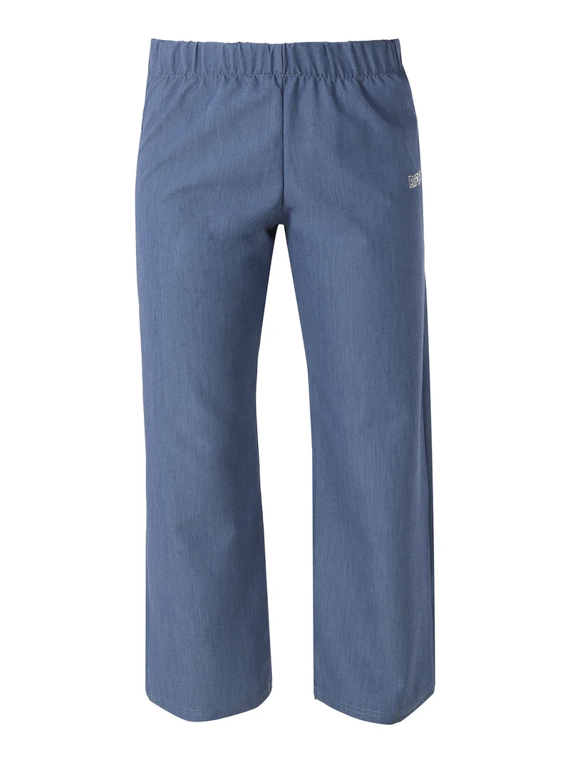Pantaloni da donna a gamba larga con logo di strass - blu