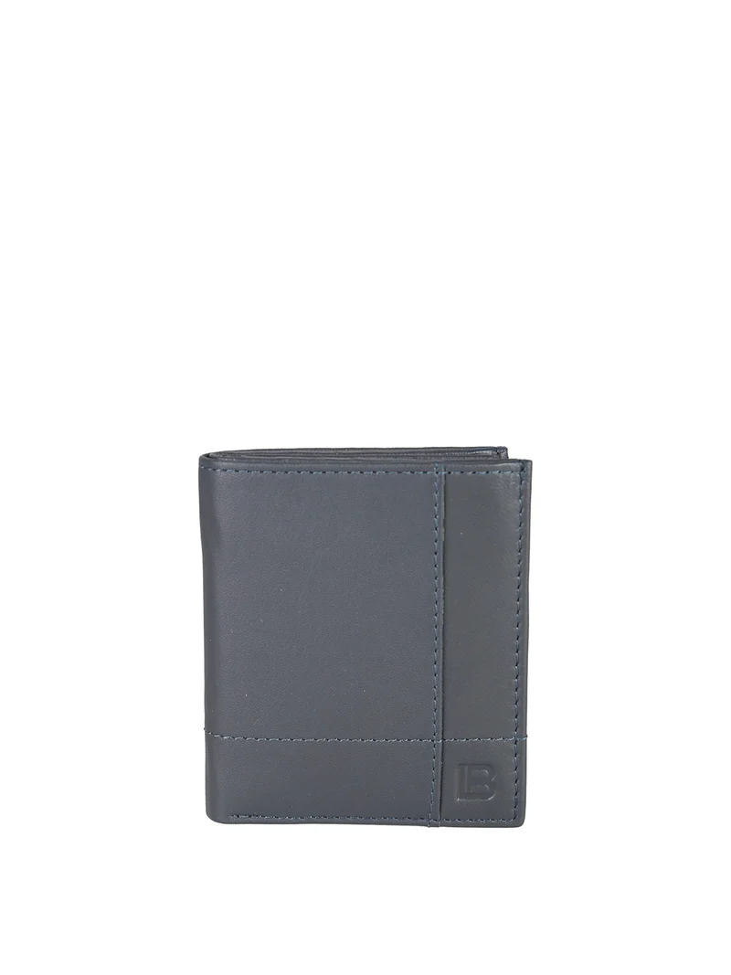 Mini portafoglio verticale in pelle da uomo - blu scuro