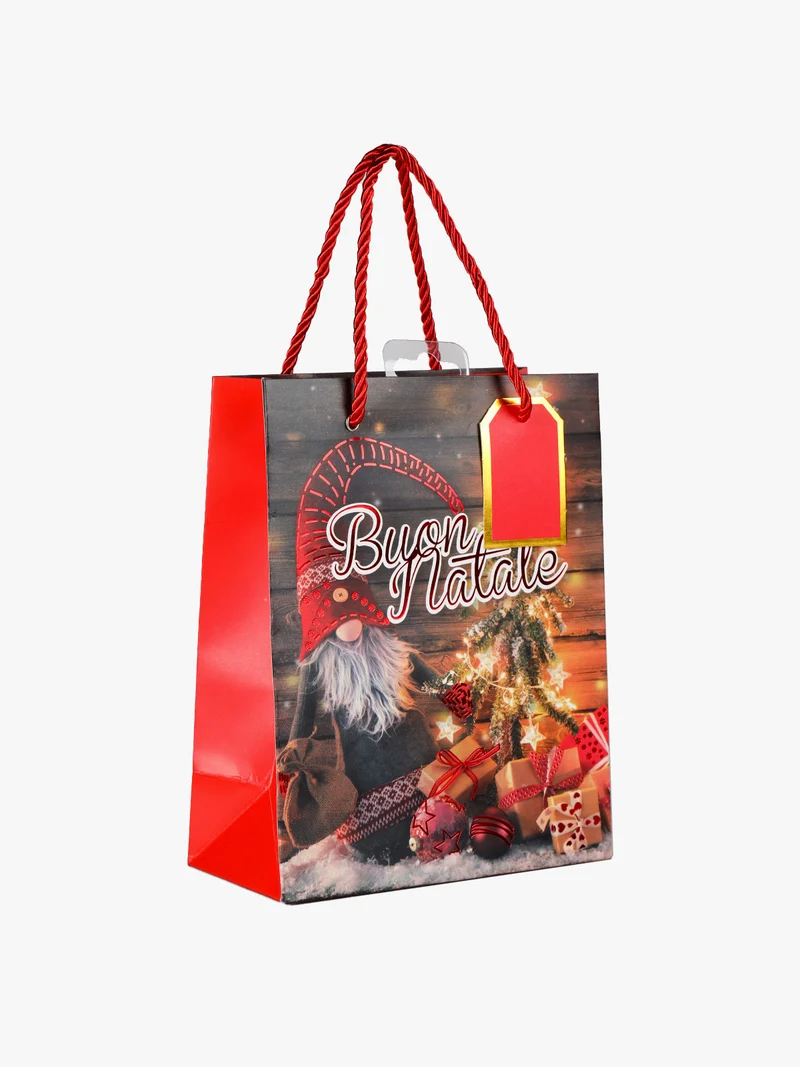 Sacchetto regalo natalizio di carta - multicolore