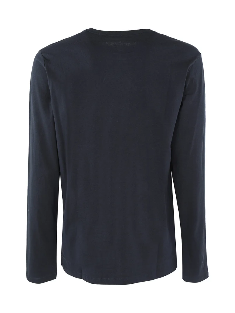 Maglietta girocollo da uomo in cotone - blu scuro