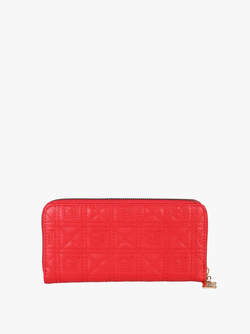 Portafoglio donna in ecopelle con zip - rosso