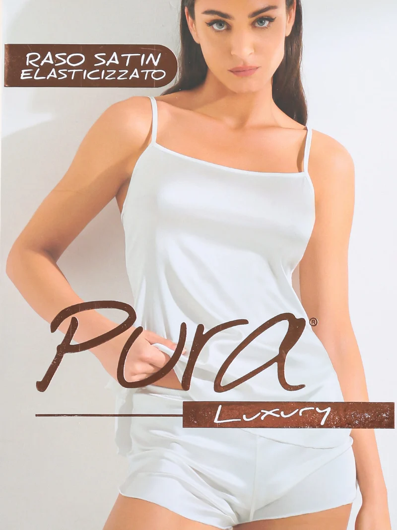 P0730M Culotte donna in raso satinato - bianco