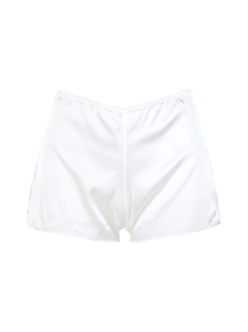 P0730M Culotte donna in raso satinato - bianco