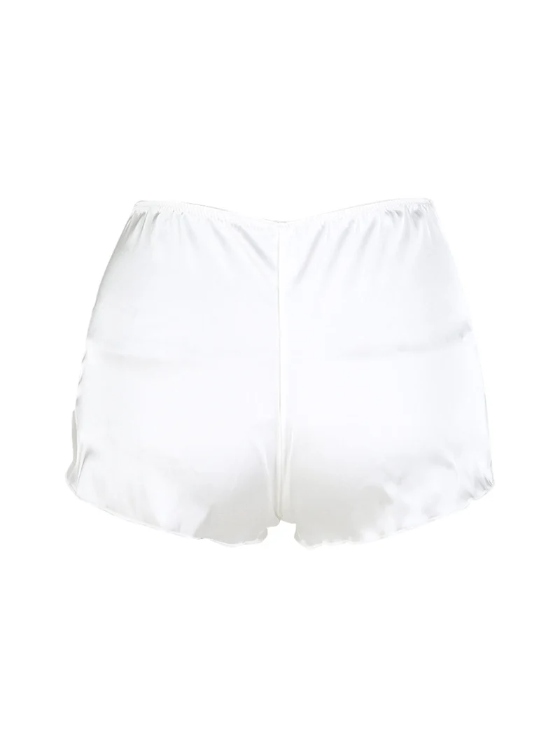 P0730M Culotte donna in raso satinato - bianco