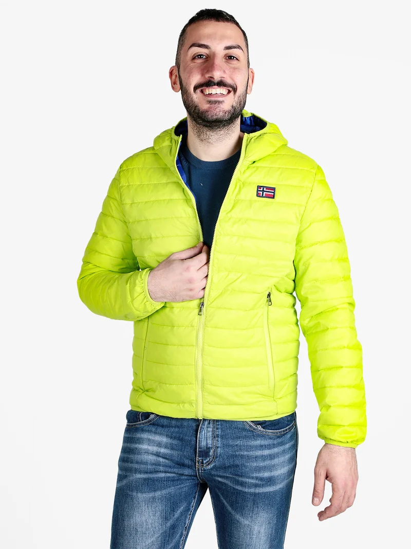 Piumino da uomo 100 g con cappuccio e zip - mela