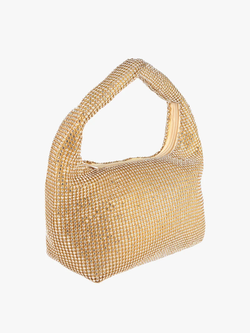 Borsetta donna elegante con strass - oro