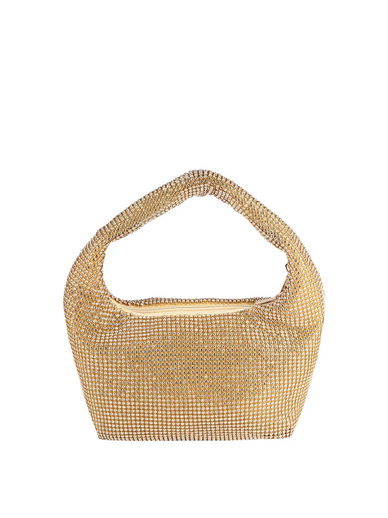 Borsetta donna elegante con strass - oro
