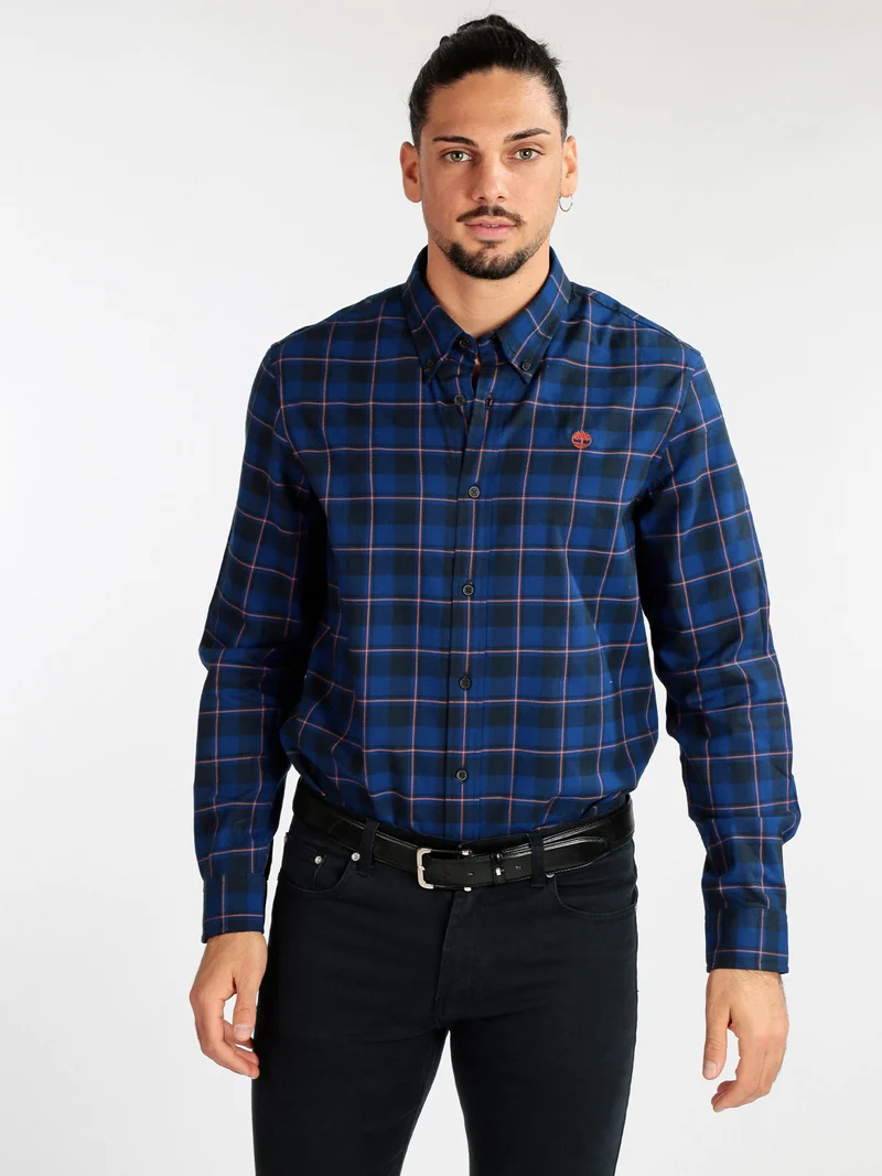 Camicia da uomo regular fit a quadri - blu