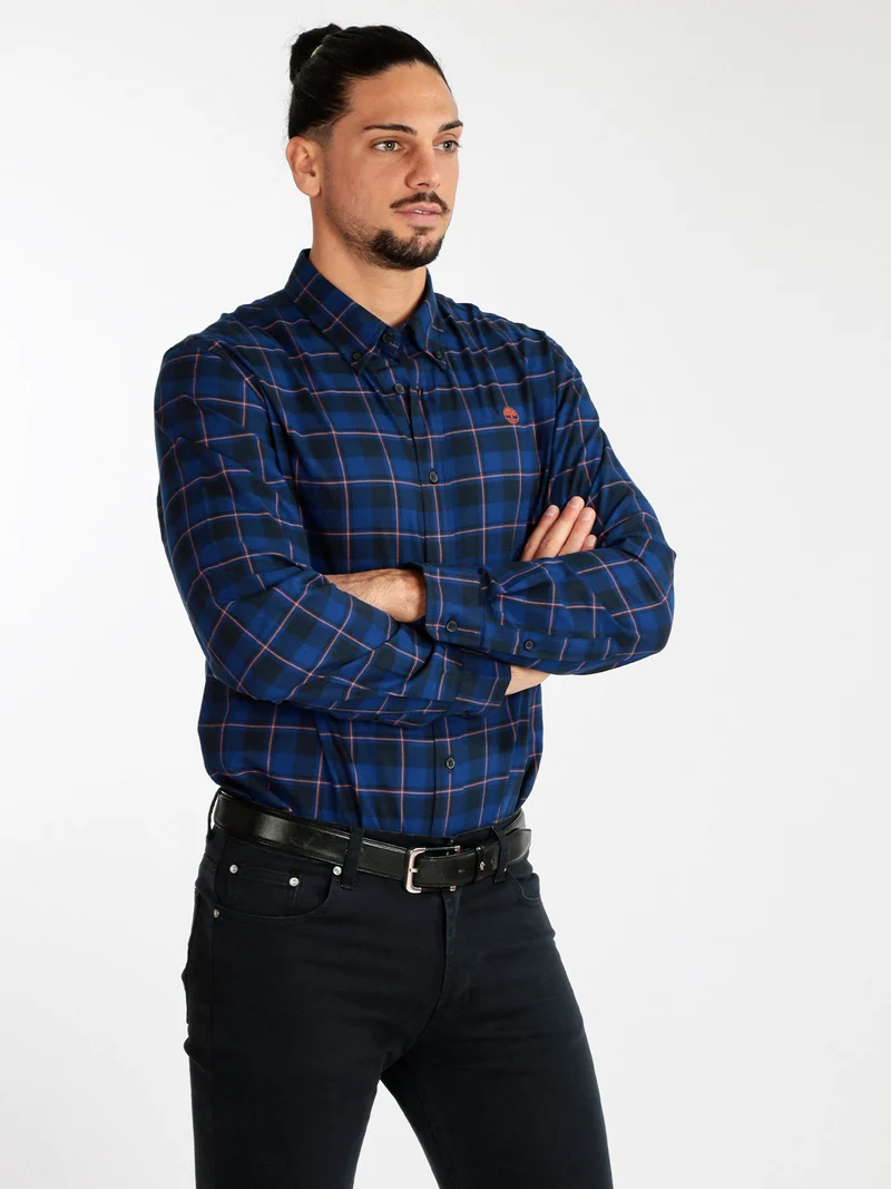Camicia da uomo regular fit a quadri - blu