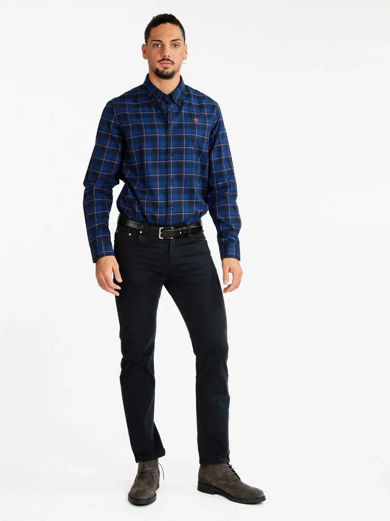 Camicia da uomo regular fit a quadri - blu