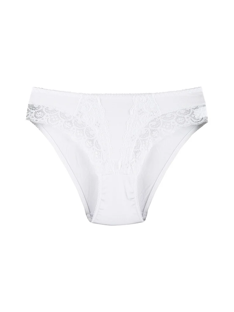 Slip con pizzo da donna - bianco