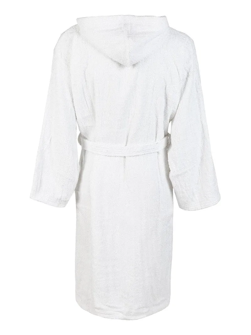 Accappatoio in cotone con cappuccio - bianco
