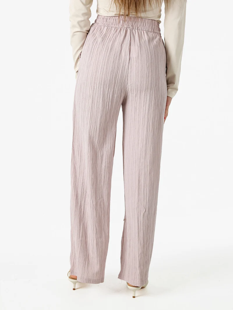 Pantaloni donna a palazzo con coulisse - rosa