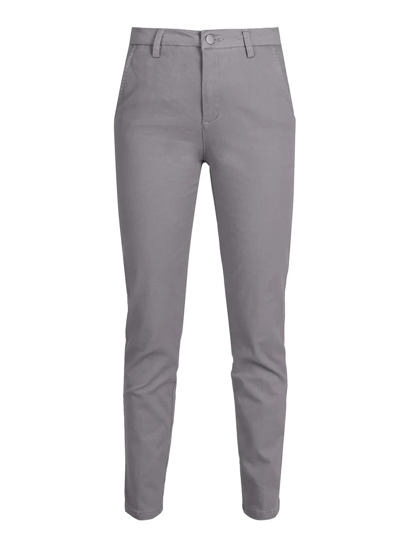 Pantaloni da donna a vita bassa in cotone - grigio