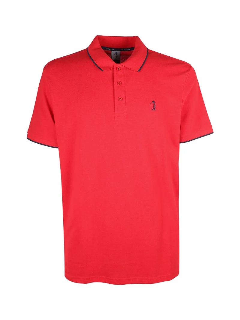 Polo da uomo in cotone a maniche corte - rosso