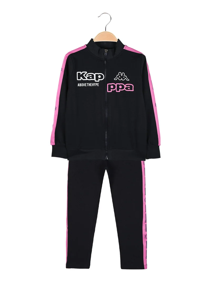 Completo tuta 2 pezzi da bambina con zip - blu scuro
