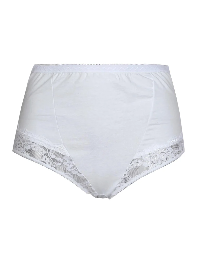 Culotte in cotone con pizzo - bianco