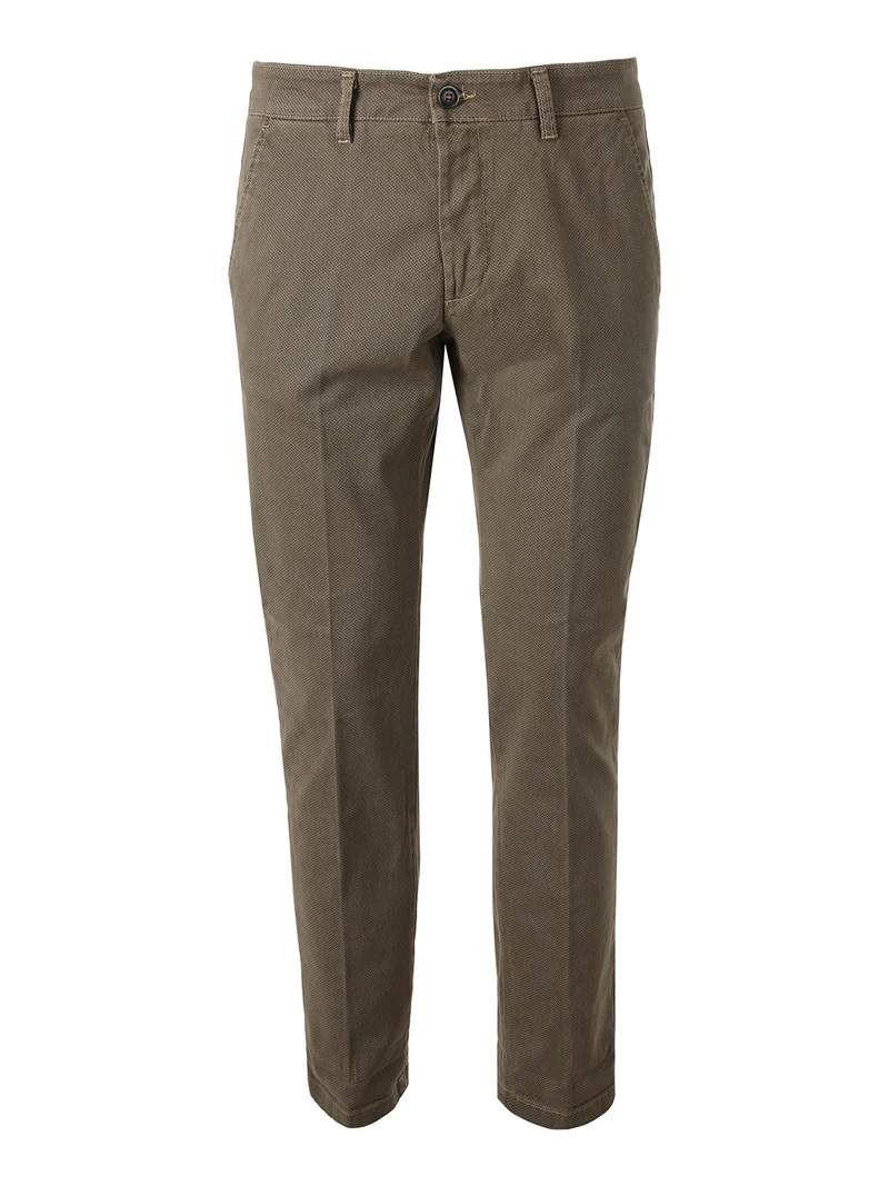 Pantaloni uomo slim fit con stampa micro texture - tabacco