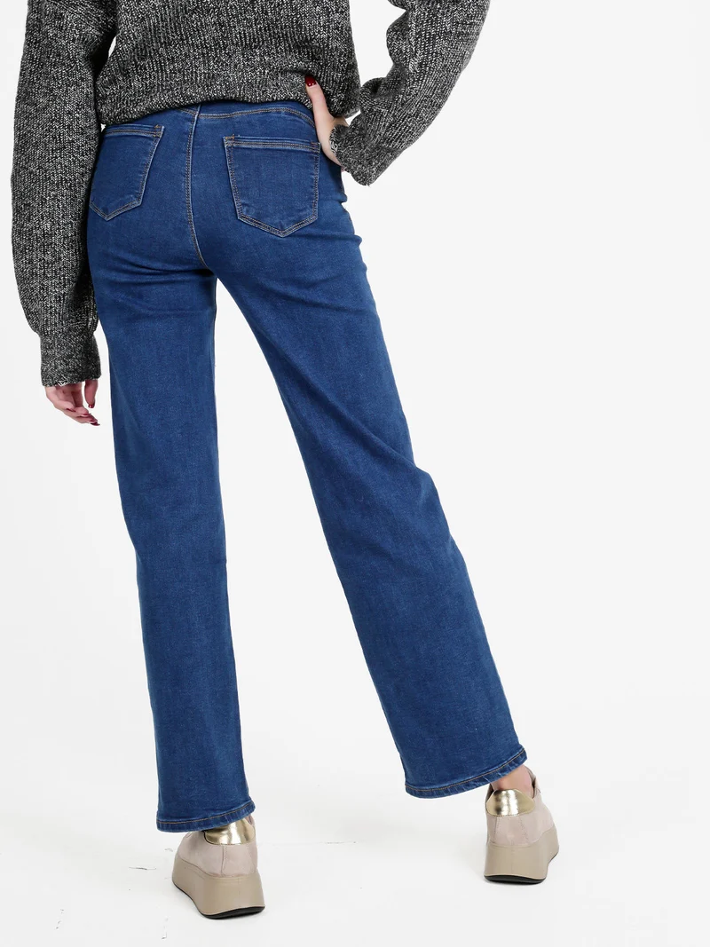 Jeans donna push up a gamba larga - jeans