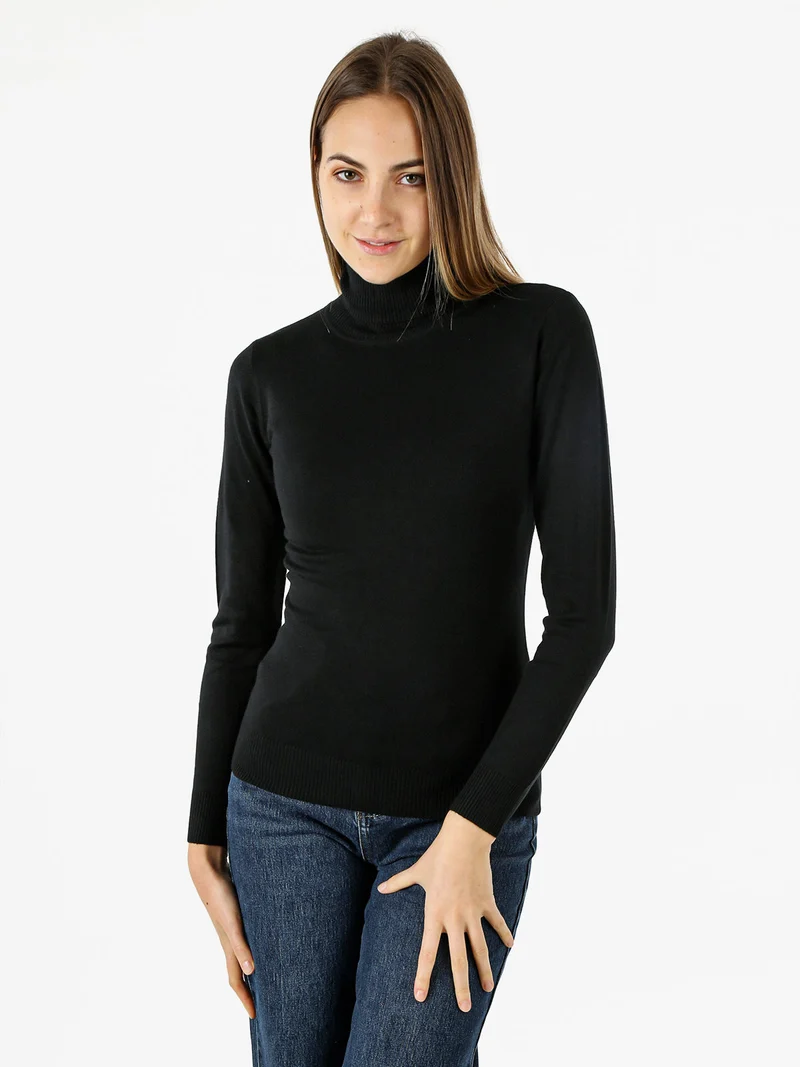 Maglia donna dolcevita - nero