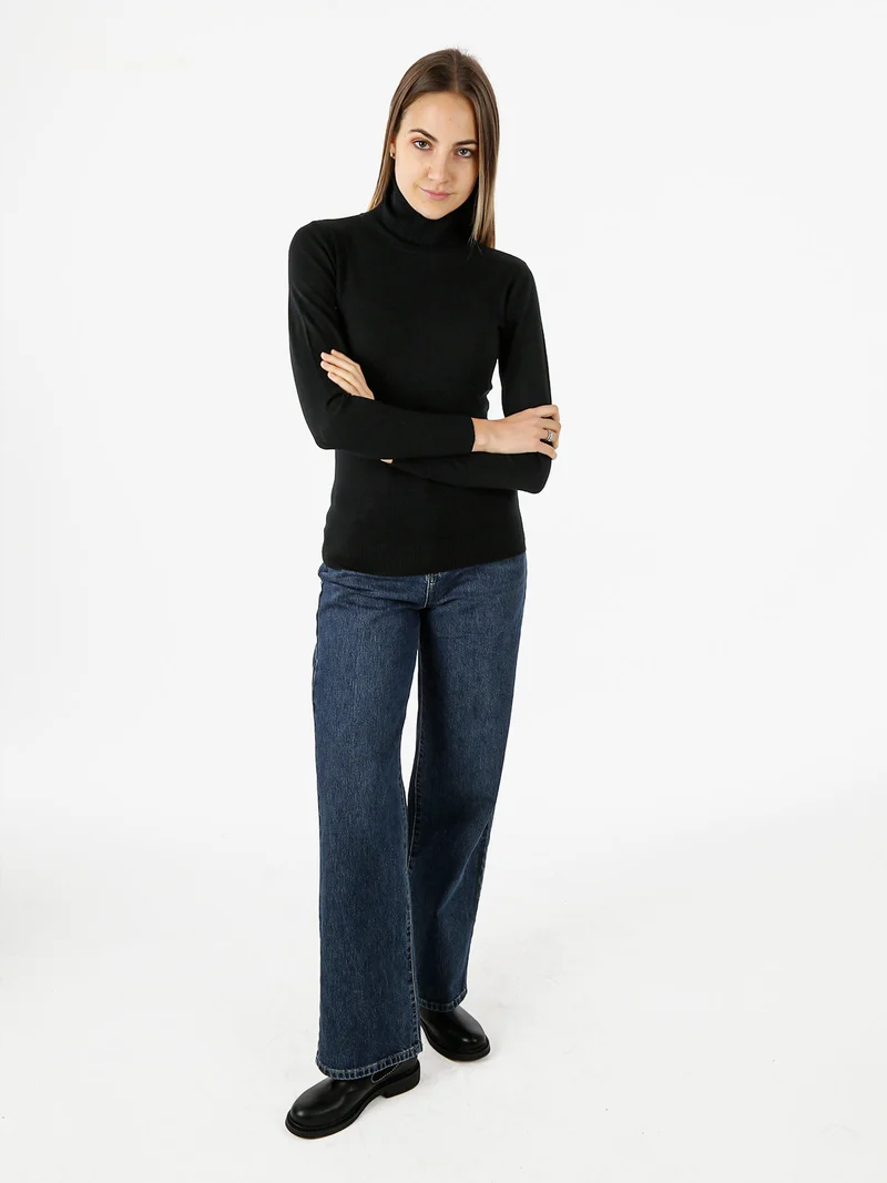 Maglia donna dolcevita - nero