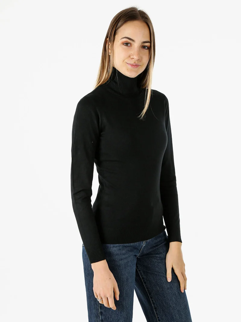 Maglia donna dolcevita - nero