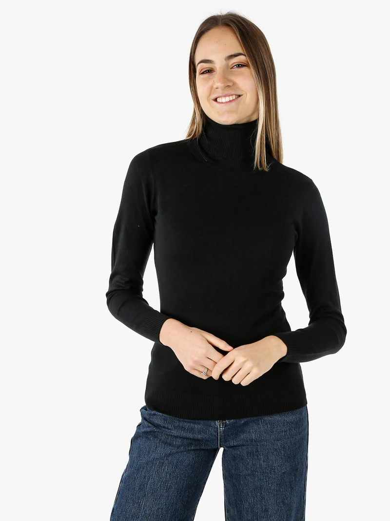 Maglia donna dolcevita - nero