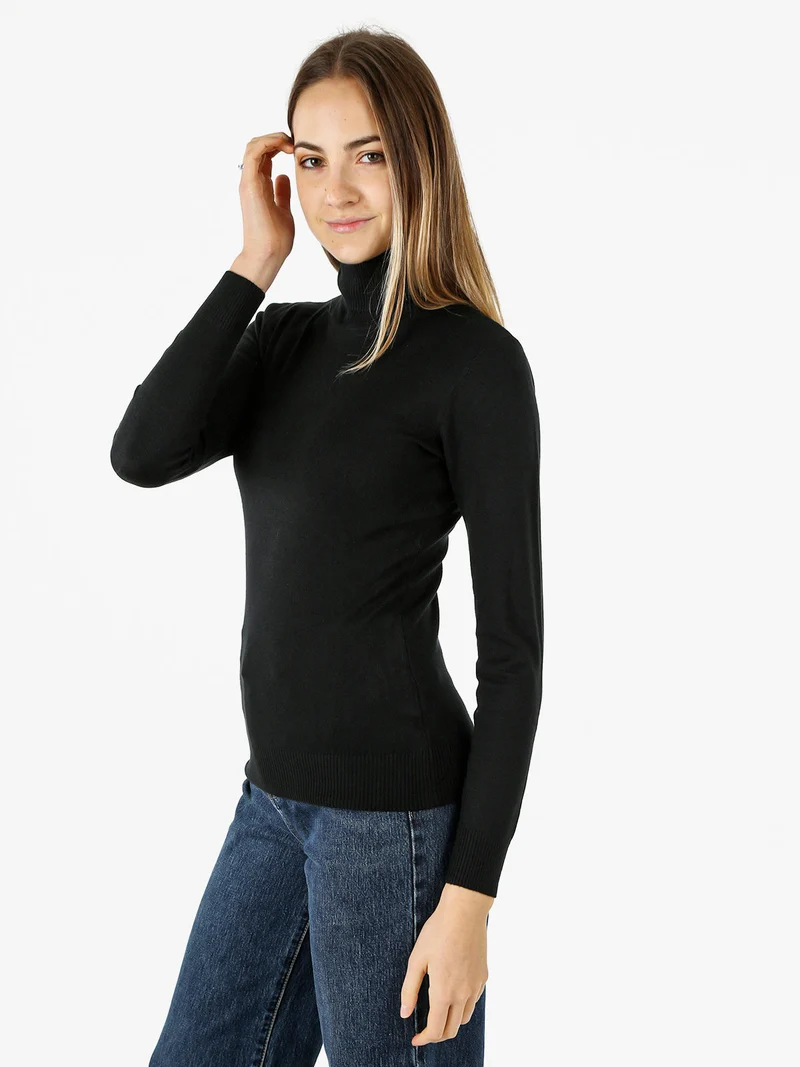 Maglia donna dolcevita - nero