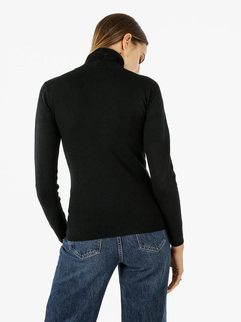 Maglia donna dolcevita - nero