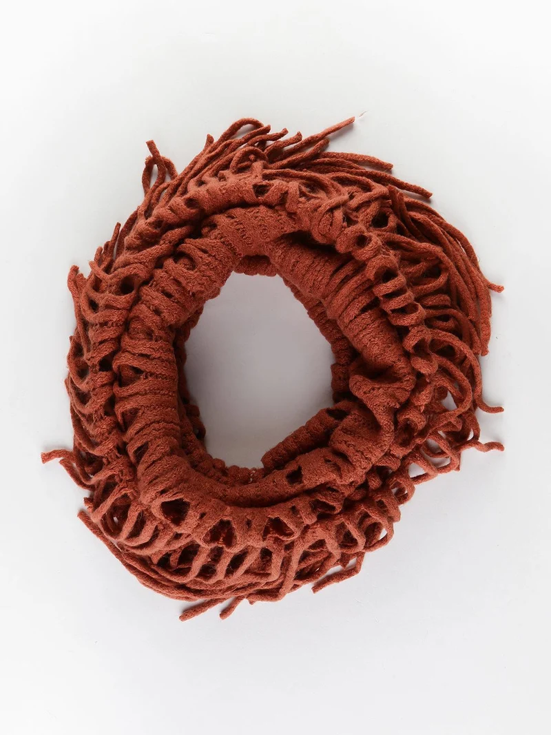 Scaldacollo con frange - arancione