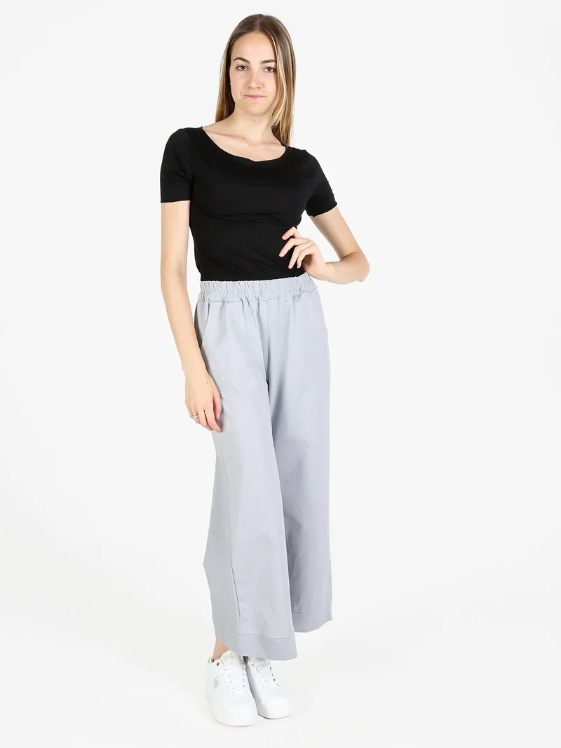 T-shirt donna girocollo in viscosa - nero