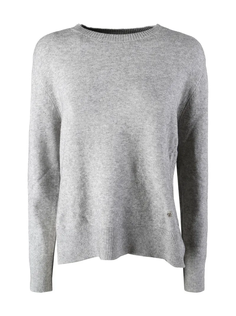 Maglia donna tinta unita con spacchi laterali - grigio