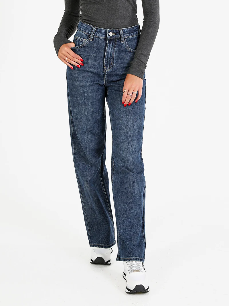 Jeans donna a gamba larga e vita alta - jeans
