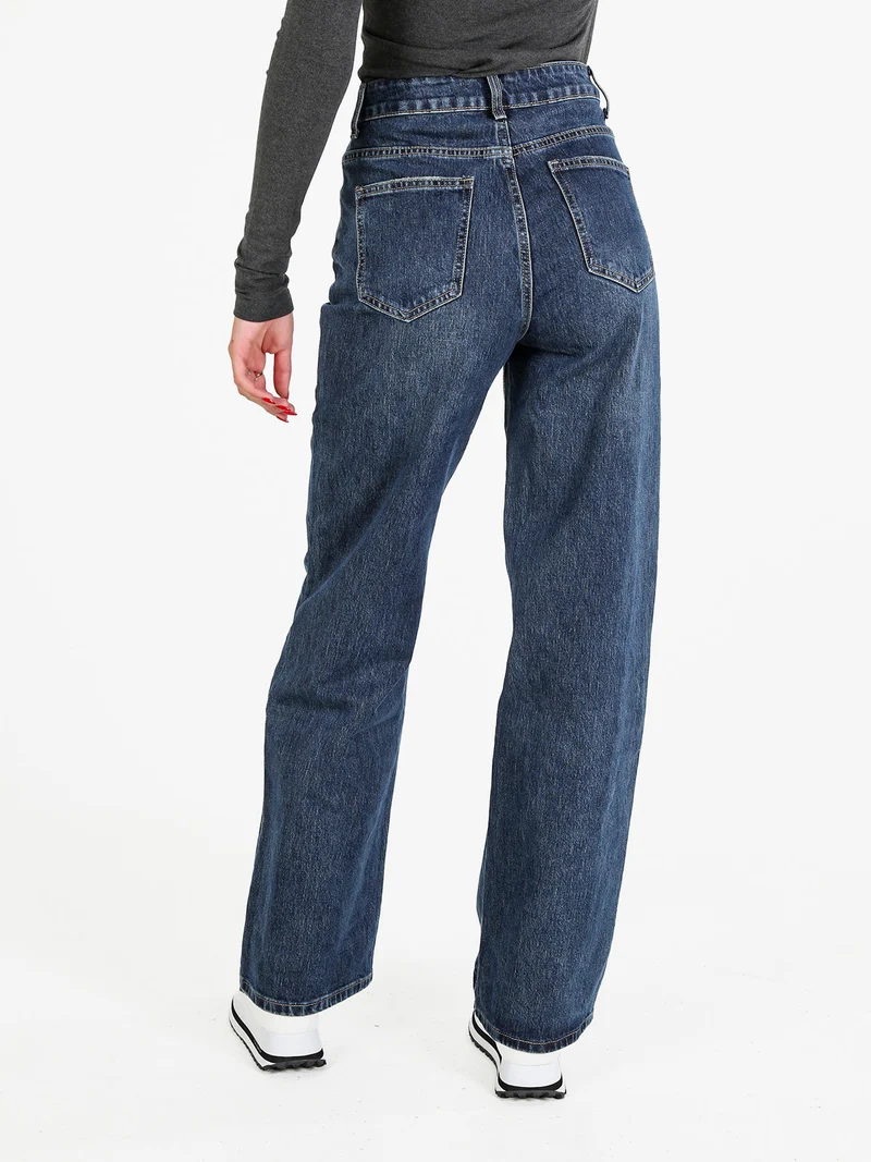 Jeans donna a gamba larga e vita alta - jeans