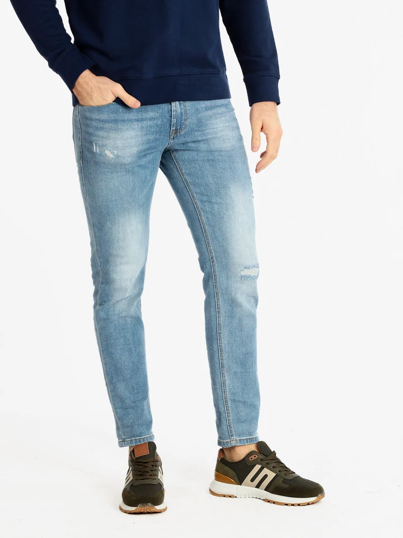 Jeans da uomo slim fit con strappi - jeans