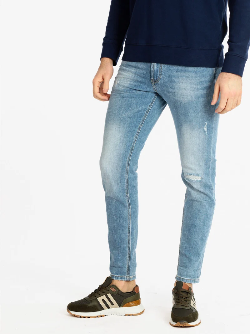 Jeans da uomo slim fit con strappi - jeans