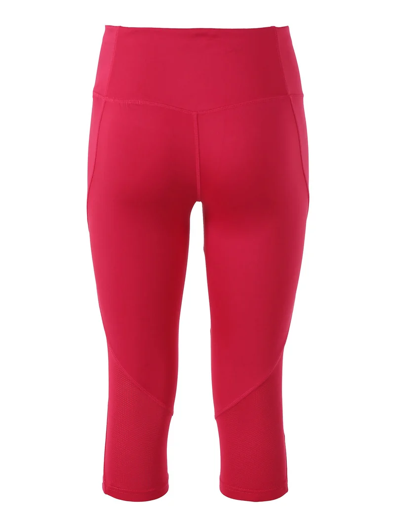 Leggings donna tre quarti sportivi elasticizzati - fucsia