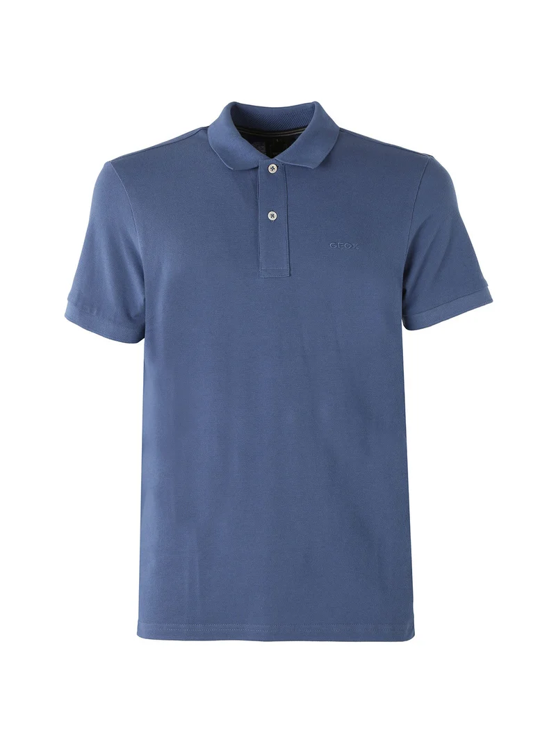 Polo da uomo in cotone a maniche corte - blu
