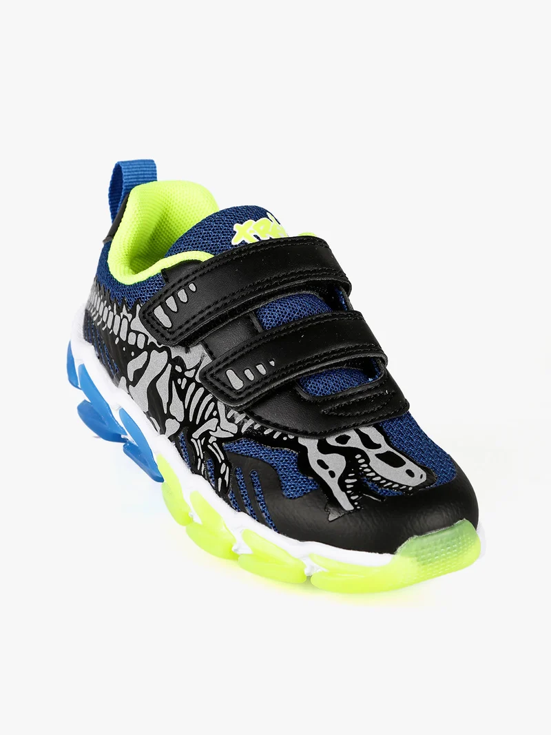 Sneakers da bambino con strappi e luci - nero