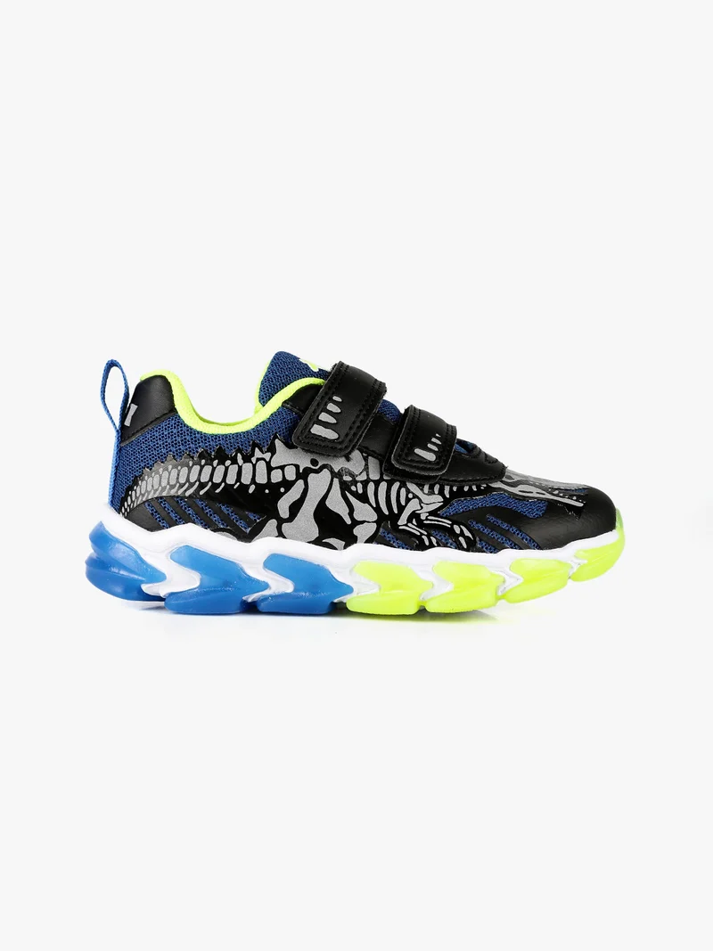 Sneakers da bambino con strappi e luci - nero