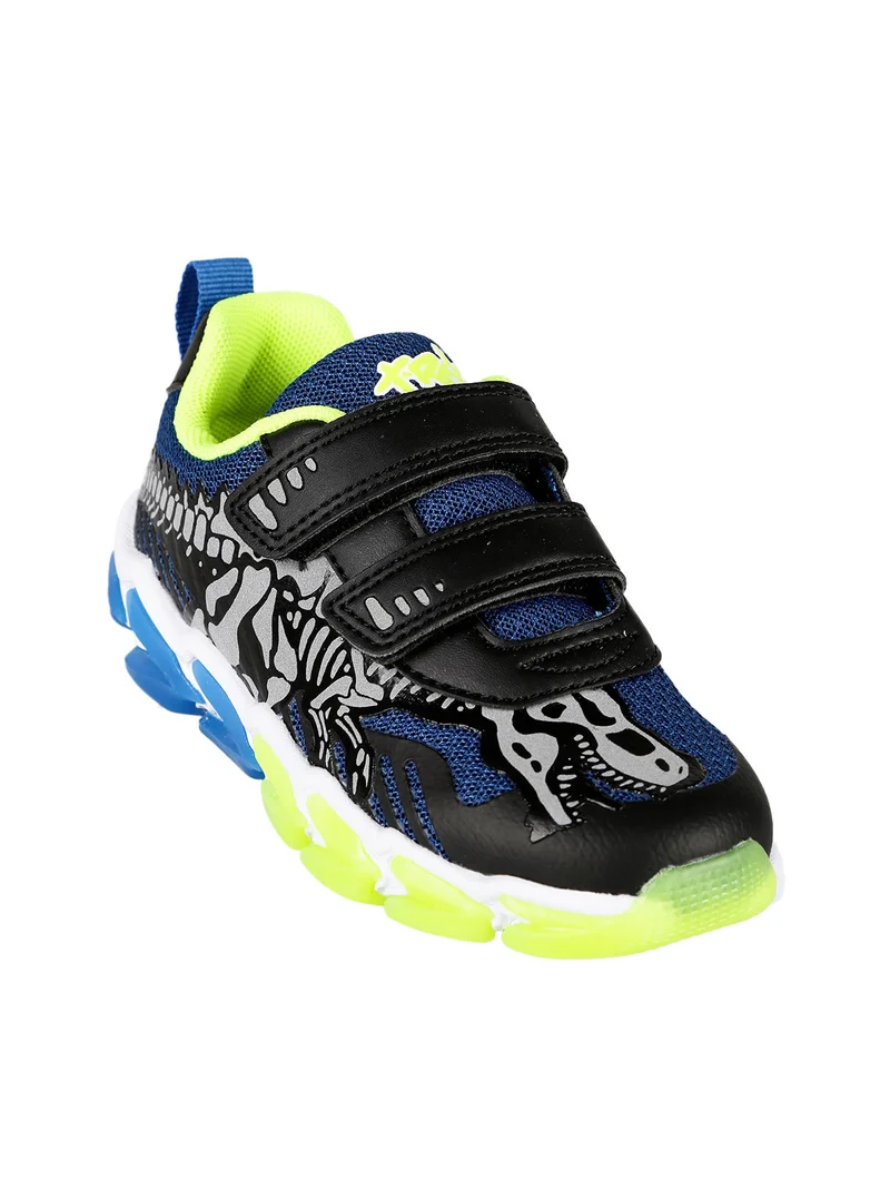 Sneakers da bambino con strappi e luci - nero