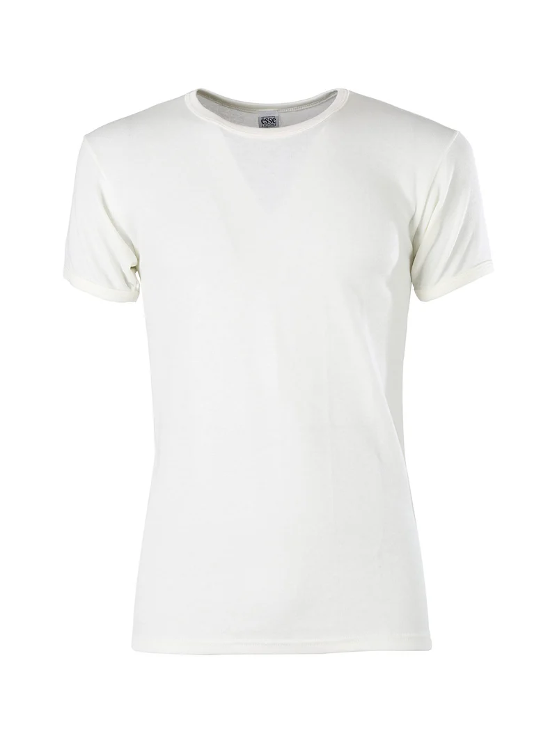 Maglia intima da uomo in lana e cotone - bianco