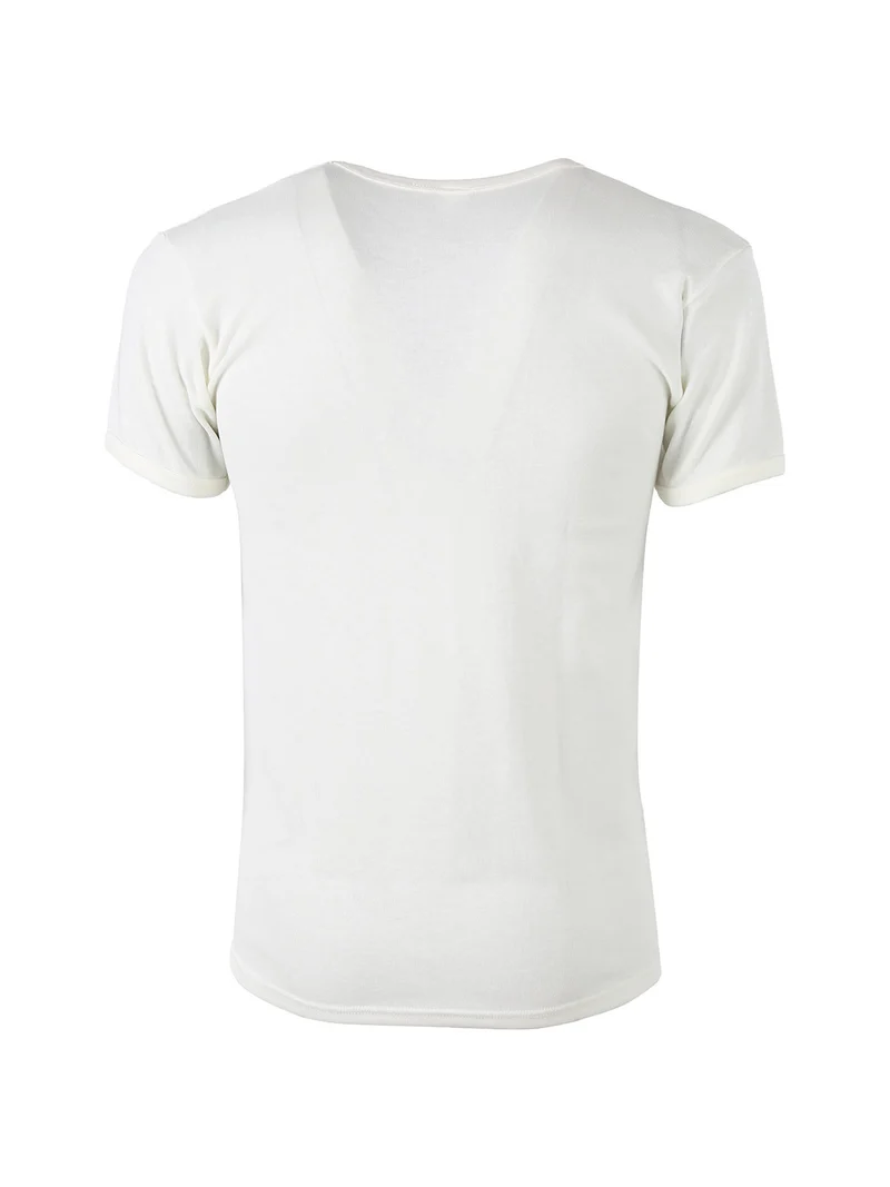 Maglia intima da uomo in lana e cotone - bianco